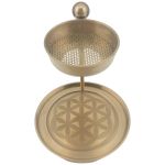 Flower of Life Brass Resin Burner, Each